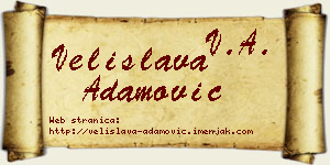 Velislava Adamović vizit kartica